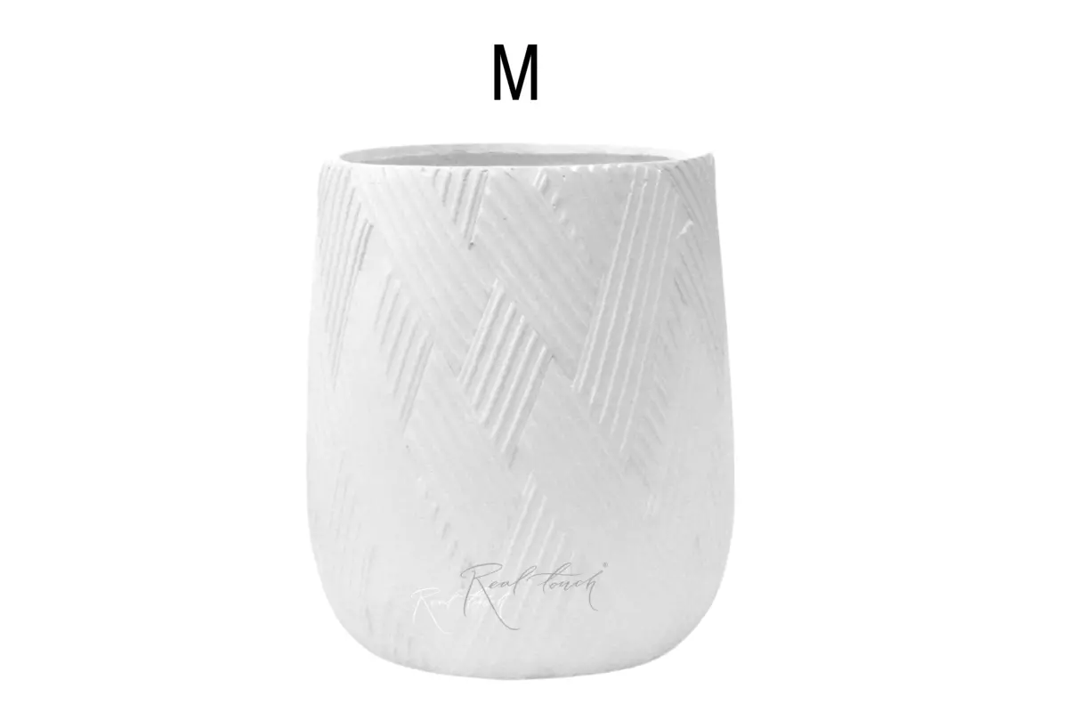 Кашпо Real Touch Macrame M - 41/32 см - Белый
