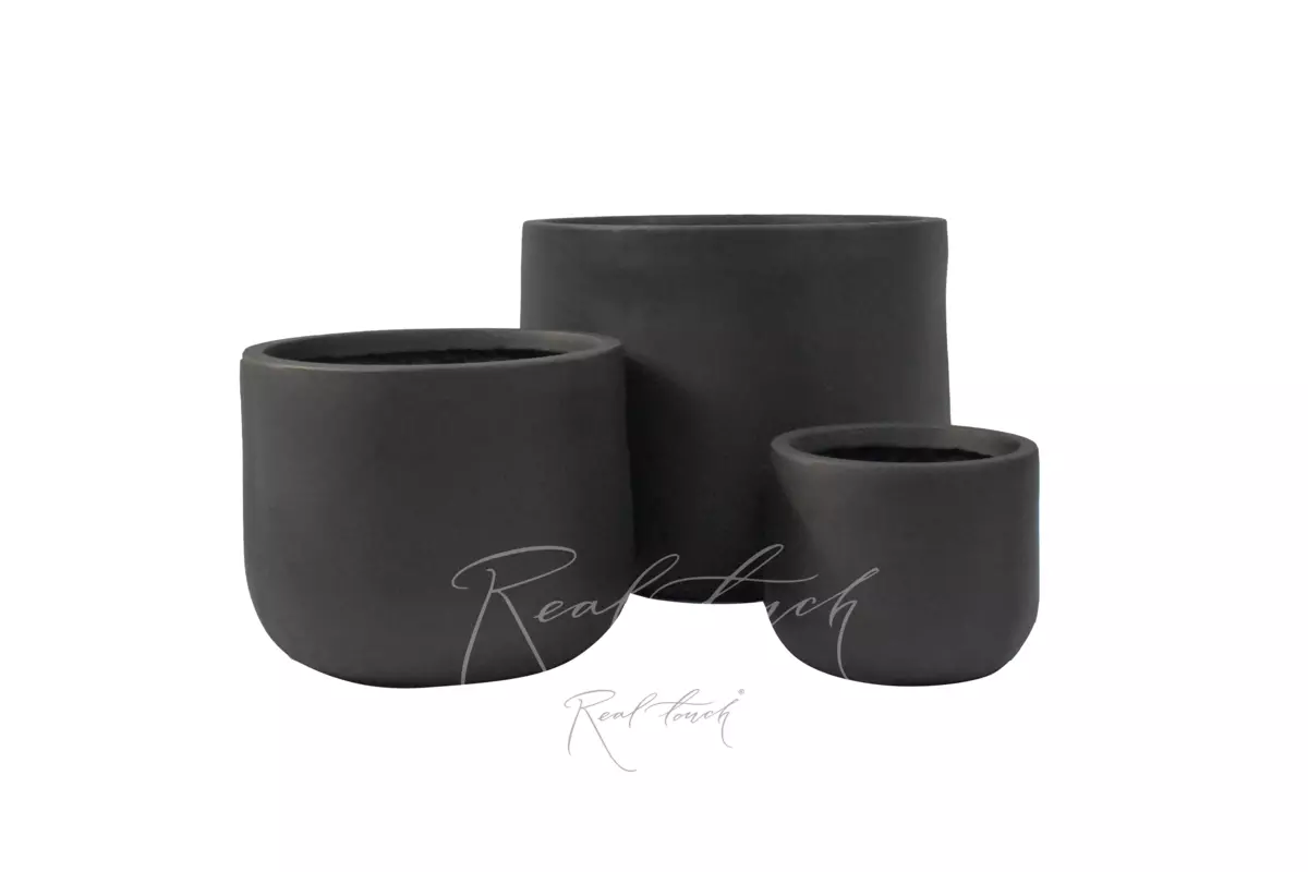 Кашпо Real Touch Base низкий (M).2217 - Черный