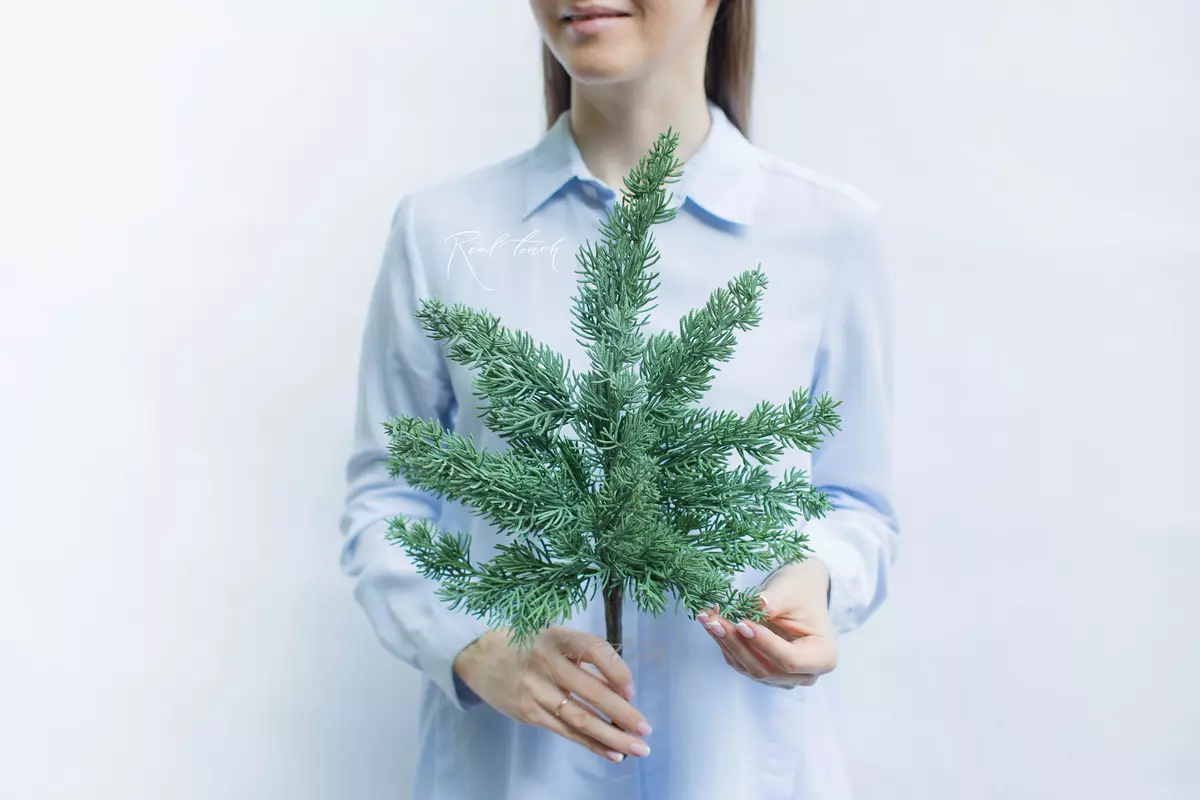 Ветка можжевельника Real Touch малая - Зелено-голубой