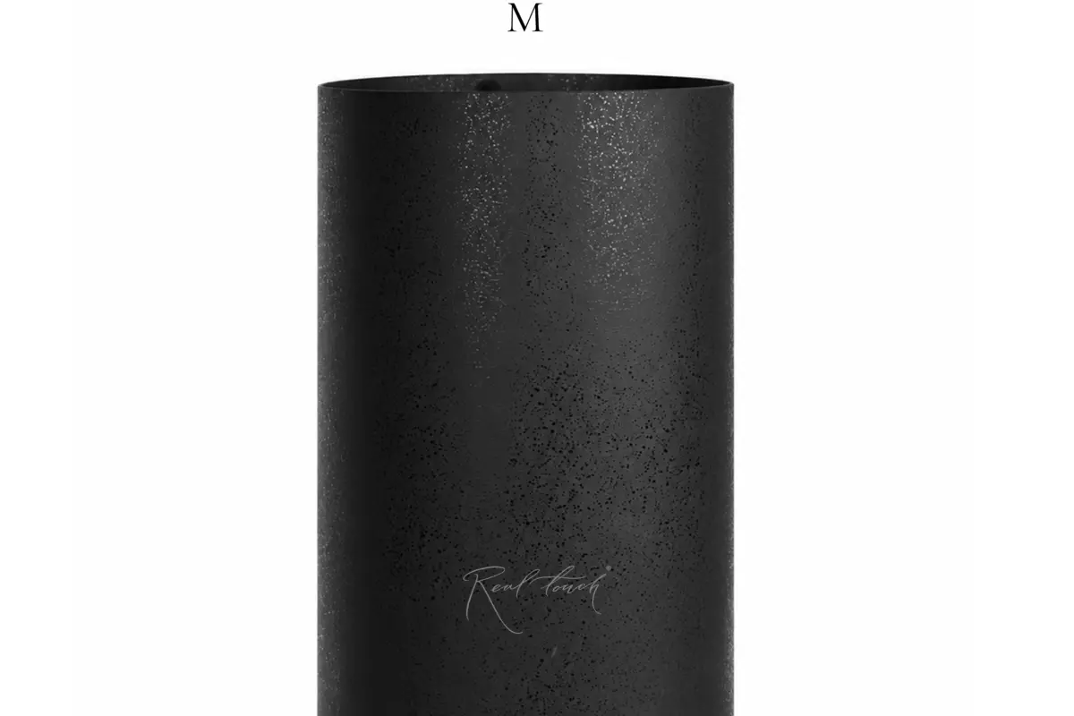 Кашпо Real Touch цилиндр высокий M - 50/25 см - Черный