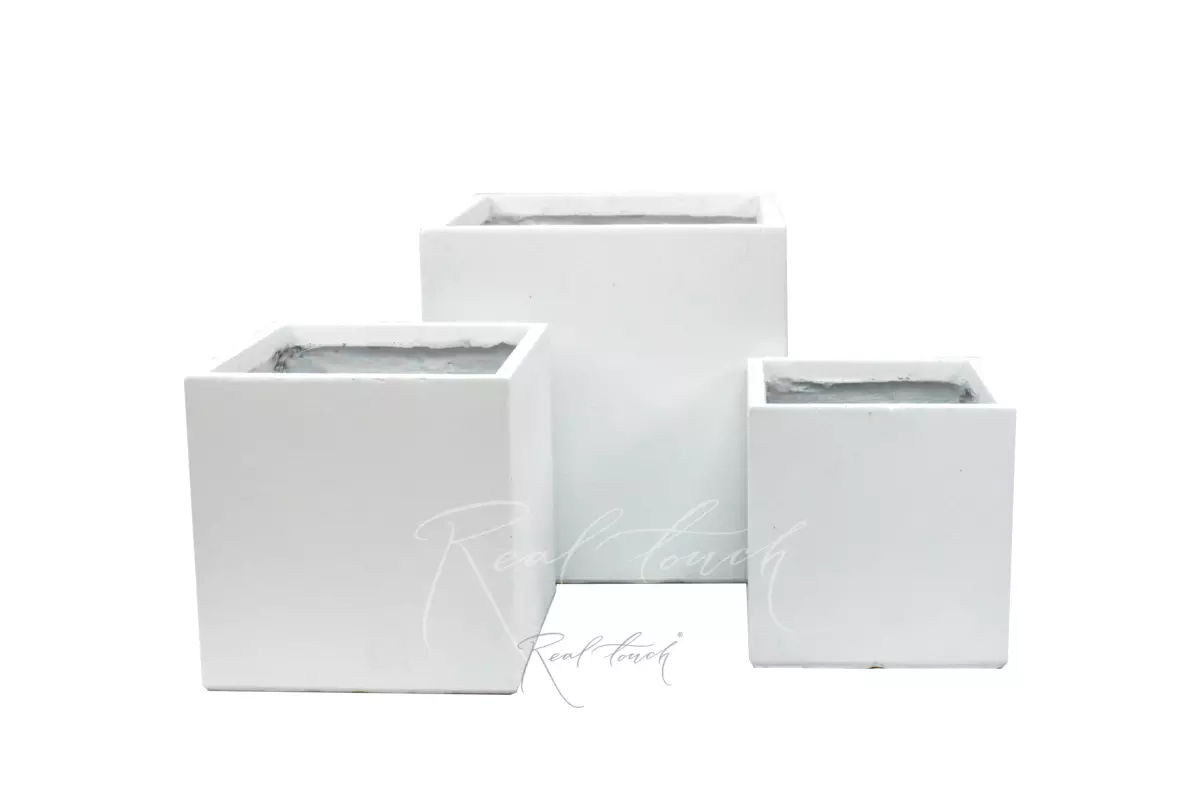Кашпо Real Touch Plain Cube (S).2206 - Белый